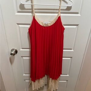 One One Six Red and Cream Dress Size M